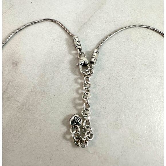 Brighton Via Veneto Weave Silver Toned Reversible Necklace Preowned - Picture 6 of 8